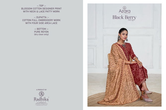 Black Berry Vol 14 By Radhika Azara Printed Cotton Dress Material Wholesale Shop In Surat
